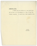 Two Winston Churchill Notes, One as Prime Minister, Regarding His WWII Memoir, The Second World War
